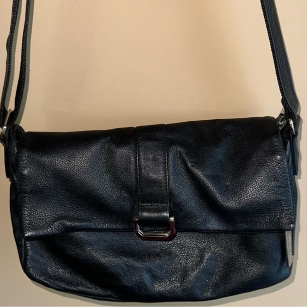 Vintage La Pagayo Genuine Leather Shoulder Bag, Black